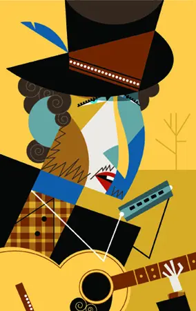 Bob Dylan. / Caricatura de Pablo Lobato