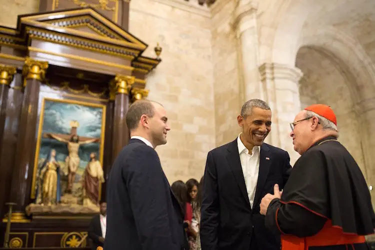 Barack Obama junto al cardenal Jaime Ortega.