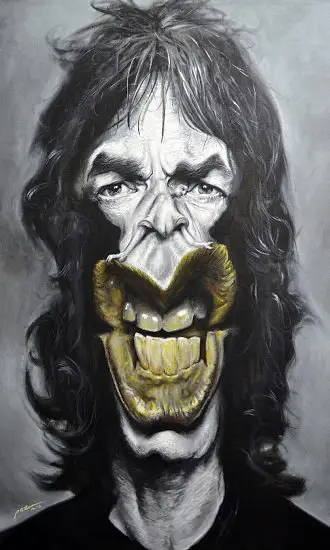Mike Jagger - Menci&oacute;n / Pablo Lopez, Uruguay,  Segundo Concurso Internacional de Humor Gr&aacute;fico MIKS 2016