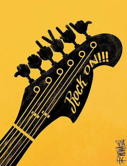 Rock and Roll - Tercer Premio compartido / Pedro X. Molina, Nicaragua,  Segundo Concurso Internacional de Humor Gr&aacute;fico MIKS 2016