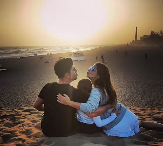 Paula Echeverría, David Bustamante y su hija Daniela. / Instagram