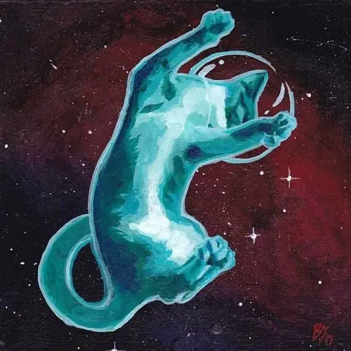 Gato verde en el espacio Bronwyn Schuster