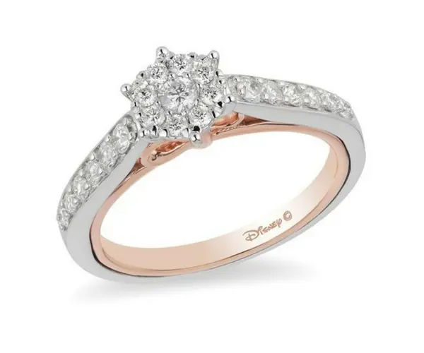 Anillo ba&ntilde;ado en oro rosa. Disney.