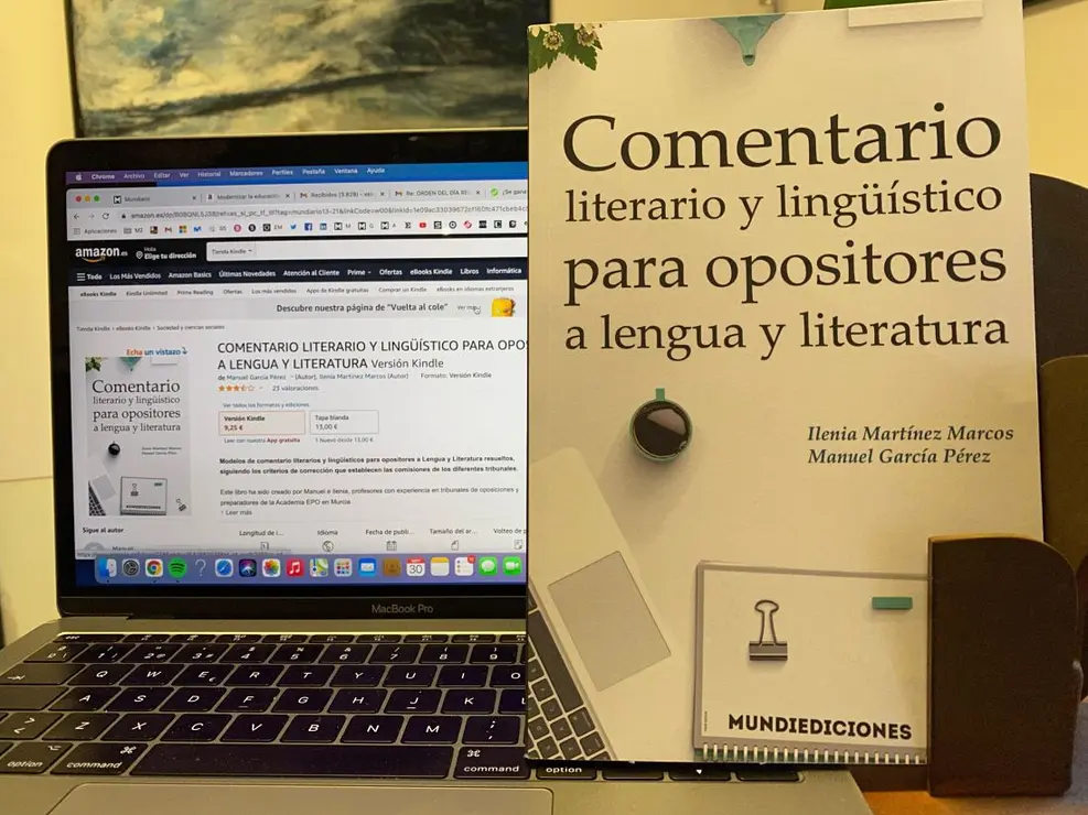 Portada del libro Comentario literario y lingüístico para opositores a lengua y literatura, Manuel García Pérez e Ilenia Martínez Marcos. / Mundiediciones