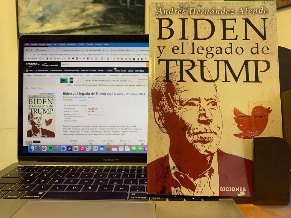 Portata del libro El legado de Trump, de Andrés Hernández Alende. / Mundiediciones