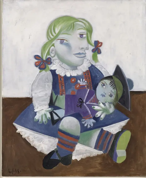 Maya &agrave; la poup&egrave;e
1938
&Oacute;leo sobre lienzo&copy; Sucesi&oacute;n Pablo Picasso, VEGAP, Madrid, 2023