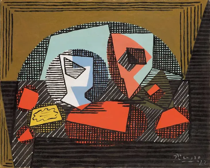 Paquet de tabac et verre , 1922 - &copy; Sucesi&oacute;n Pablo Picasso, VEGAP, Madrid, 2023