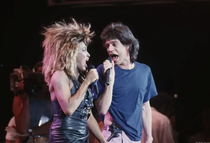 Tina Turner & Mick Jagger, Philadelphia,1985&copy; Bob Gruen