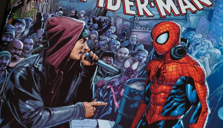 Slim Shady frente a Spiderman. / Twitter Eminem