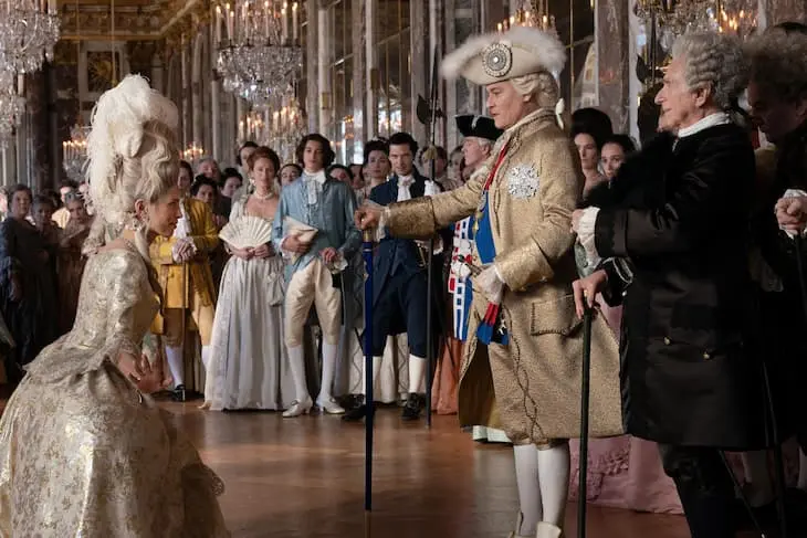 Jeanne du Barry (Ma&iuml;wenn) and Johnny Depp (Louis XV) in Jeanne du Barry &copy; St&eacute;phanie Branchu - Why Not Productions