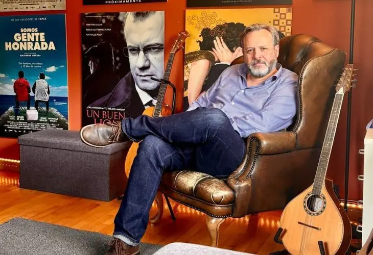 Sergio Moure de Oteyza en su estudio A Coru&ntilde;a. / Autor.