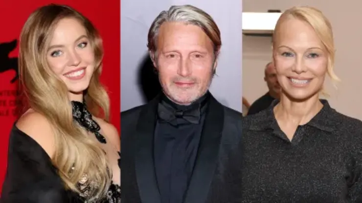 Sydney Sweeney, Mads Mikkelsen y Pamela Anderson. / RRSS