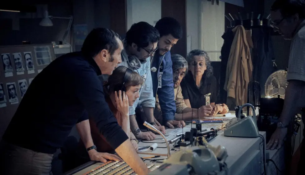 Zinedine Soualem, John Magaro, Leonie Benesch, y Marcus Rutherford en Septiembre 5 (2024) / IMDb