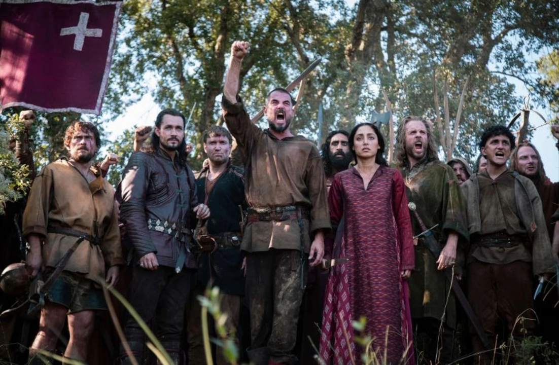Claes Bang, Amar Chadha-Patel, Golshifteh Farahani, Solly McLeod, Tobias Jowett, Rafe Spall, Samuel Edward-Cook y Jonah Hauer-King en Guillermo Tell (2024) / IMDb