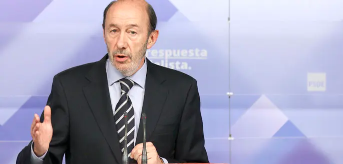 Alfredo P&eacute;rez Rubalcaba, secretario general del PSOE.