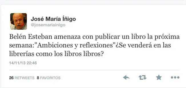 Tweet de Jos&eacute; Mar&iacute;a &Iacute;&ntilde;igo