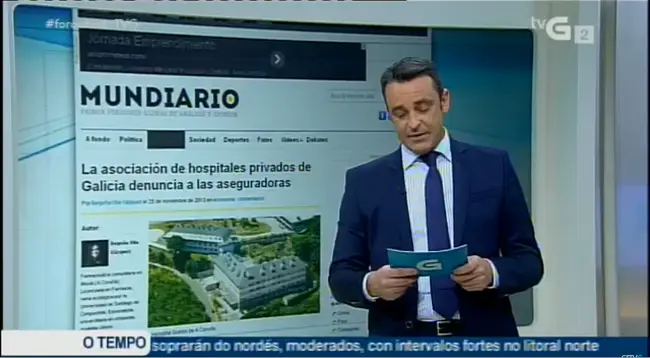 Pablo Acci&oacute;n se hace eco de una informaci&oacute;n de MUNDiARIO en la TVG, el 25 de noviembre.
