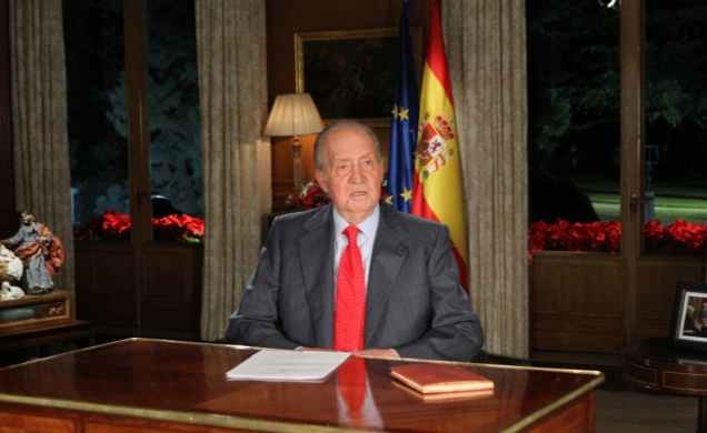 El Rey, durante la lectura del mensaje navide&ntilde;o.