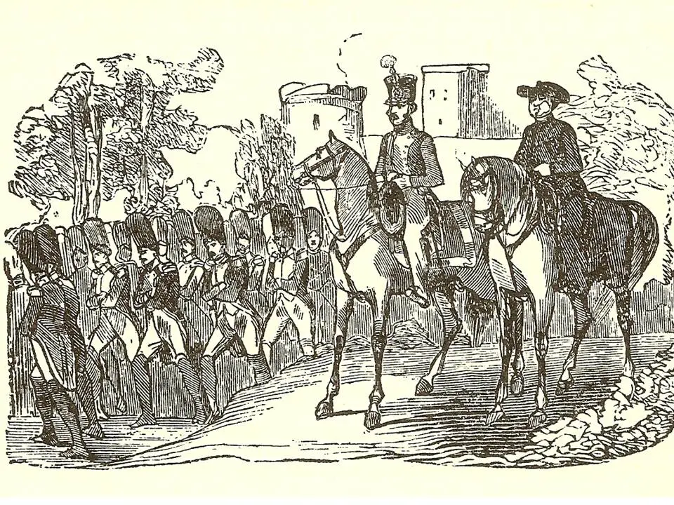 Diapositiva de una escena de &eacute;poca.