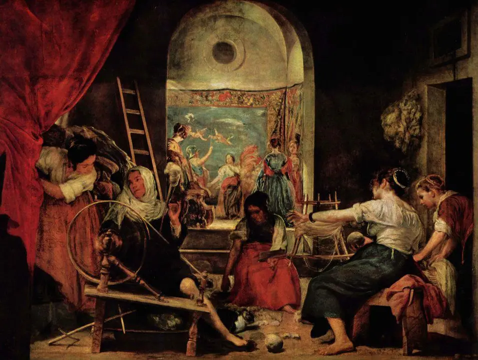 Cuadro de Las hilanderas, realizado en 1657 por Vel&aacute;zquez.