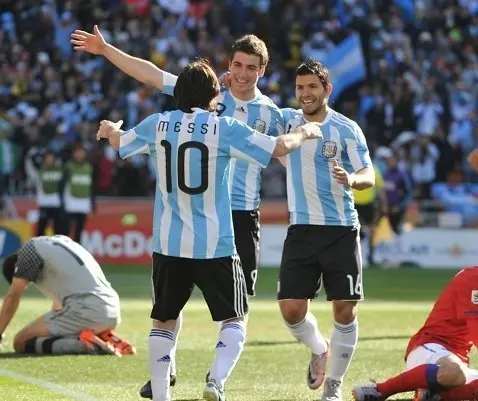 Messi, Aguero e Higu&iacute;n, de la Selecci&oacute;n de Argentina.