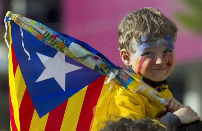 Bandera independentista en Catalu&ntilde;a.