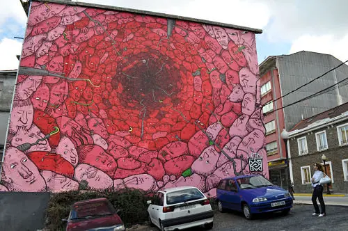 Mural de Liqen, en Ordes - Francisco Pu&ntilde;al