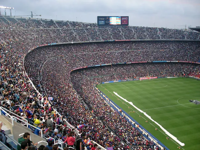 Vista parcial del Camp Nou, estadio del F.C. Barcelona. / Mundiario.