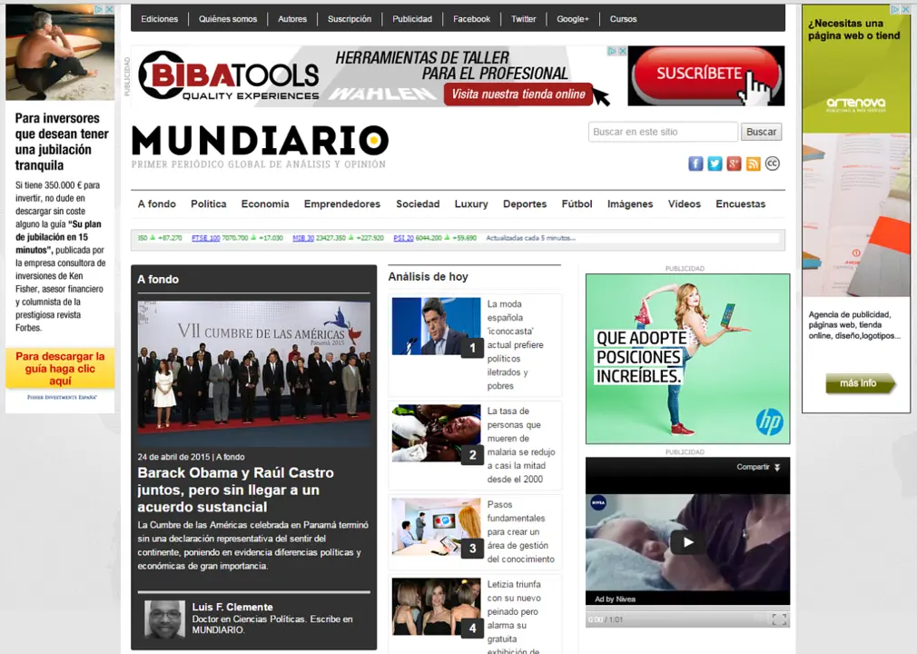 Home de MUNDIARIO el 25 de abril de 2015. / Mundiario