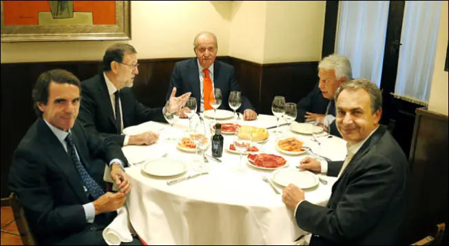 Aznar, Rajoy, Juan Carlos I, Felipe Gonz&aacute;lez y Zapatero.