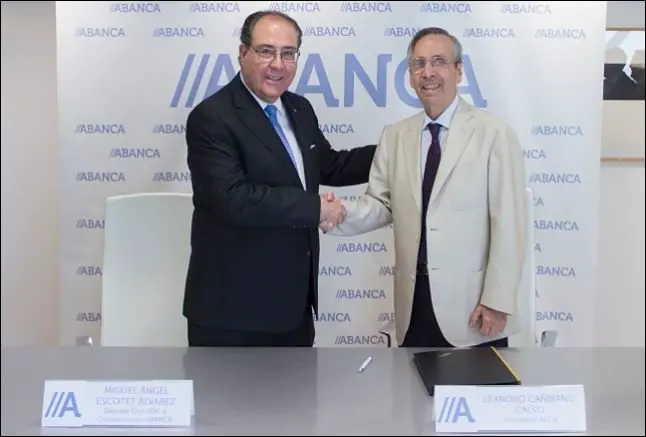 Miguel Angel Escotet y Leandro Ca&ntilde;ibano. / Abanca & AECA