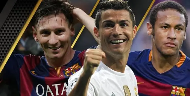 Messi, Cristiano y Neymar cuando estaban en la liga espa&ntilde;ola. / Foto: @mundiario