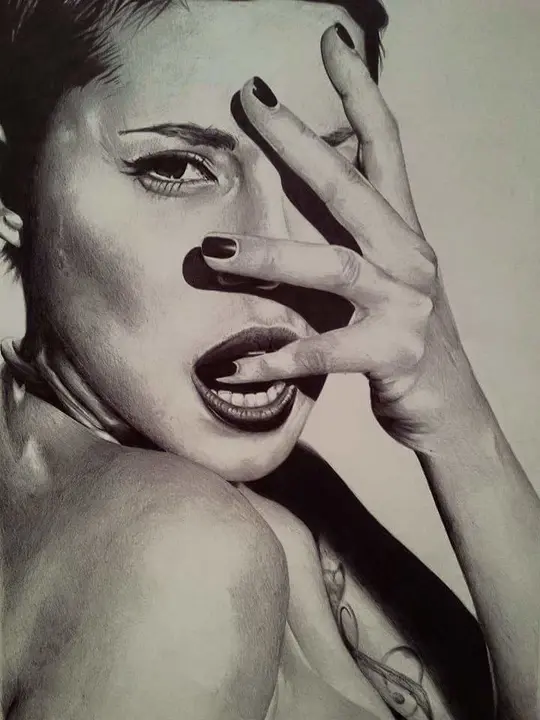 Dibujo hecho con Bic, de la modelo Vanessa Mari&ntilde;o