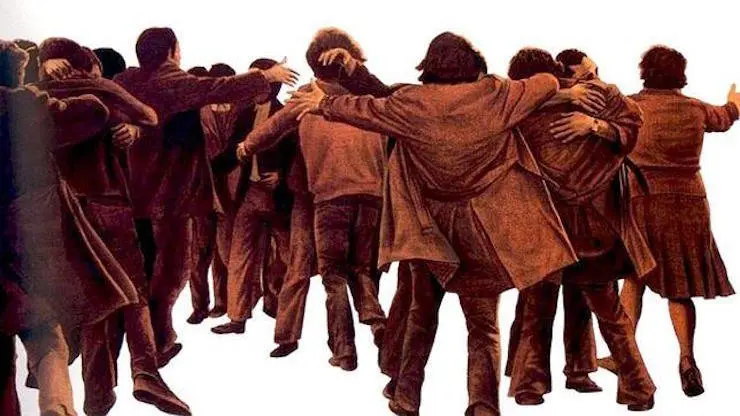 Cuadro El abrazo, de Genov&eacute;s.