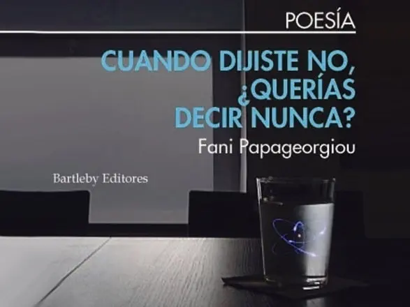Portada del poemario de Fani Papageorgiou/ Bartleby editores.