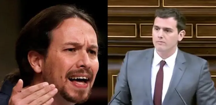 Pablo Iglesias y Albert Rivera en el Congreso de los Diputados.