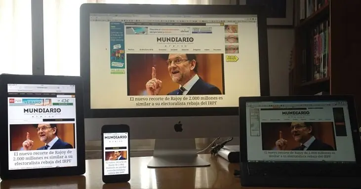 Versiones responsive de Mundiario.