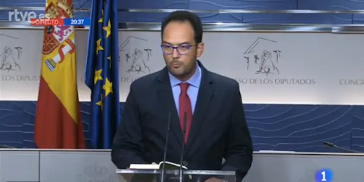 Antonio Hernando, portavoz del PSOE en el Congreso. / RTVE