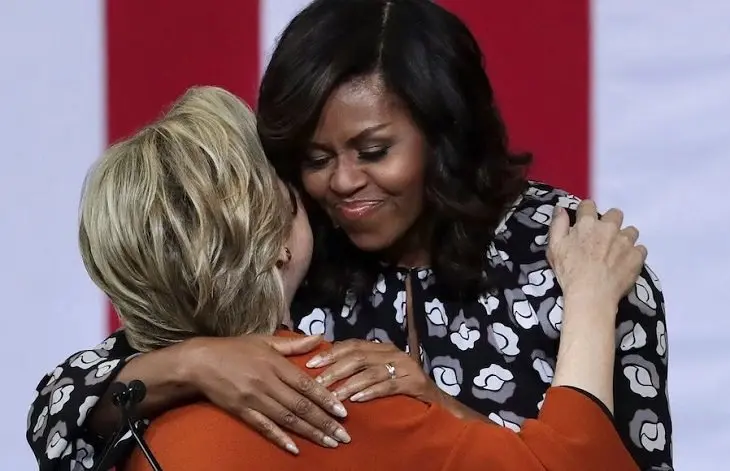 Hillary Clinton y Michelle Obama