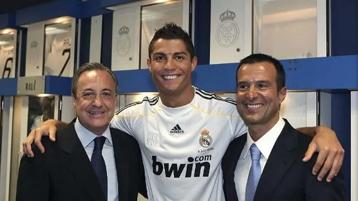 Florentino Perez, Cristiano Ronaldo, Jorge Mendes. / RRSS