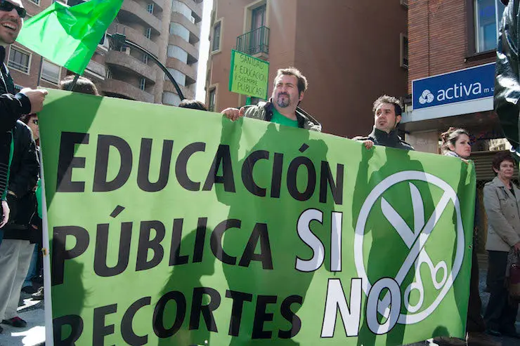 Manifestantes de la marea verde en 2012. / mareaverdearagon.wordpress.com