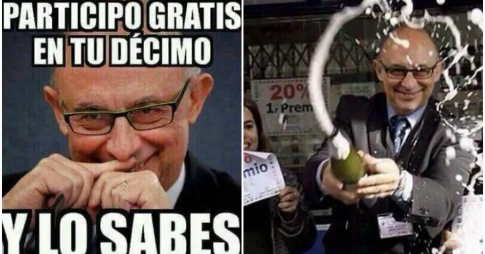 Meme de la Lotería con Montoro de protagonista.