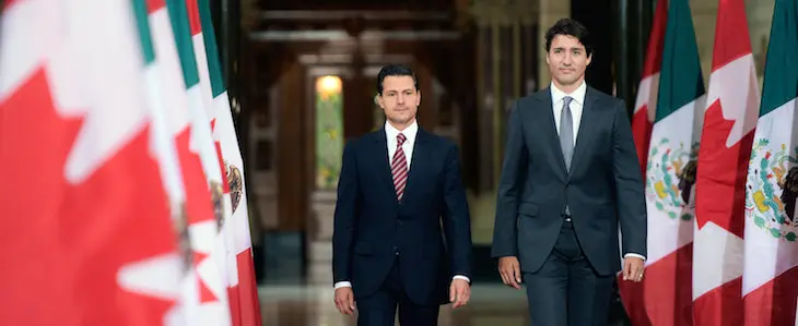 Enrique Peña Nieto y Justin Trudeau.