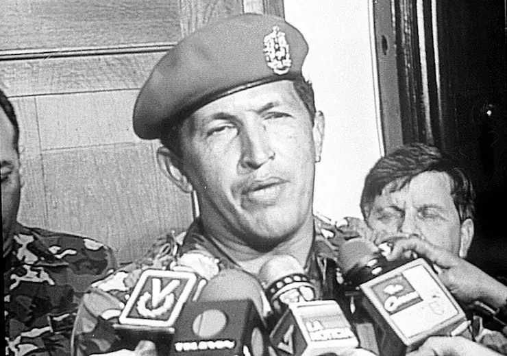 Hugo Chávez, durante su alocuci&oacute;n tras su arresto el 4-F. / RRSS