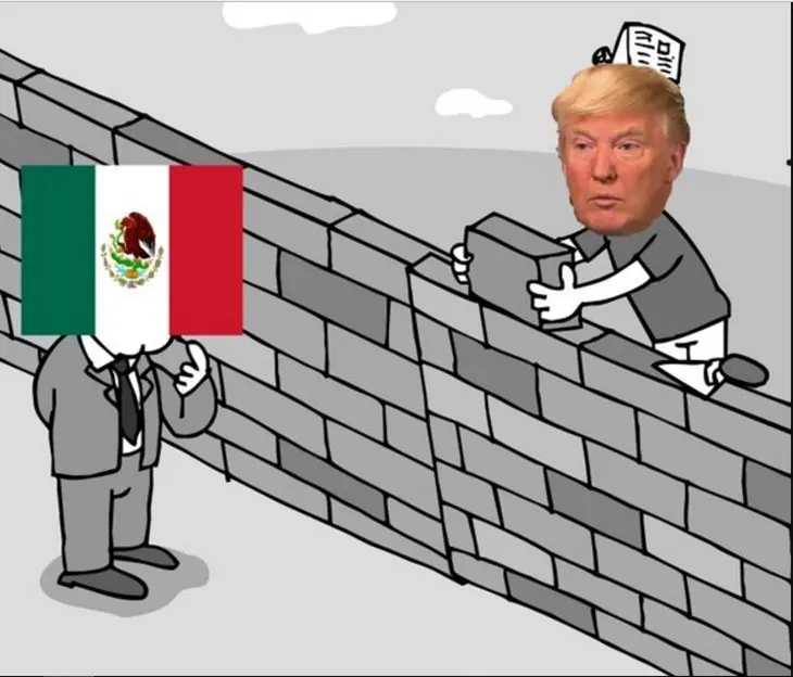 Caricatura sobre Trump y su pol&eacute;mico muro