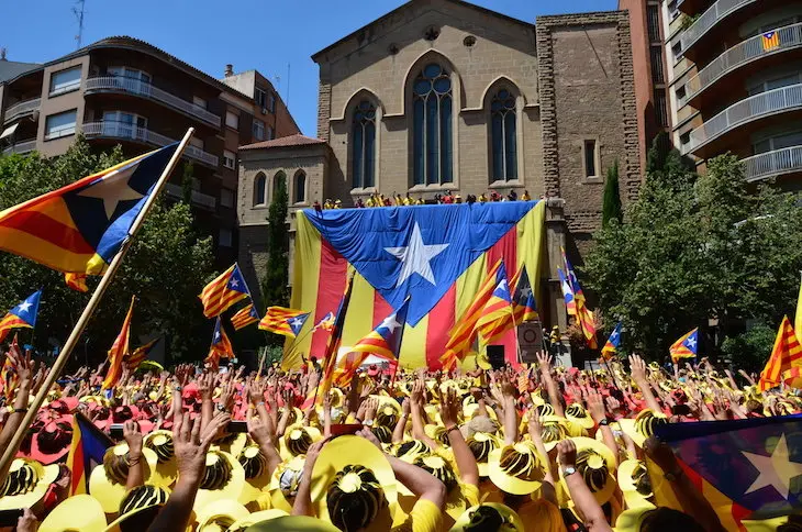 Manifestaci&oacute;n independentista en Catalu&ntilde;a. / RRSS