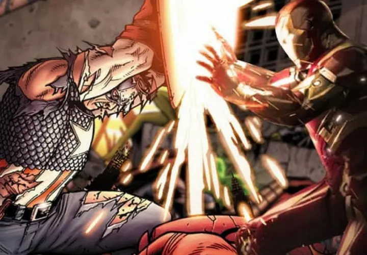 Capit&aacute;n Am&eacute;rica y Iron Man. Marvel.