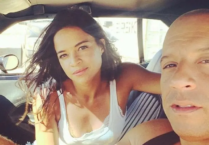 Michelle Rodriguez, actriz, y Vin Diesel, actor. Instagram.