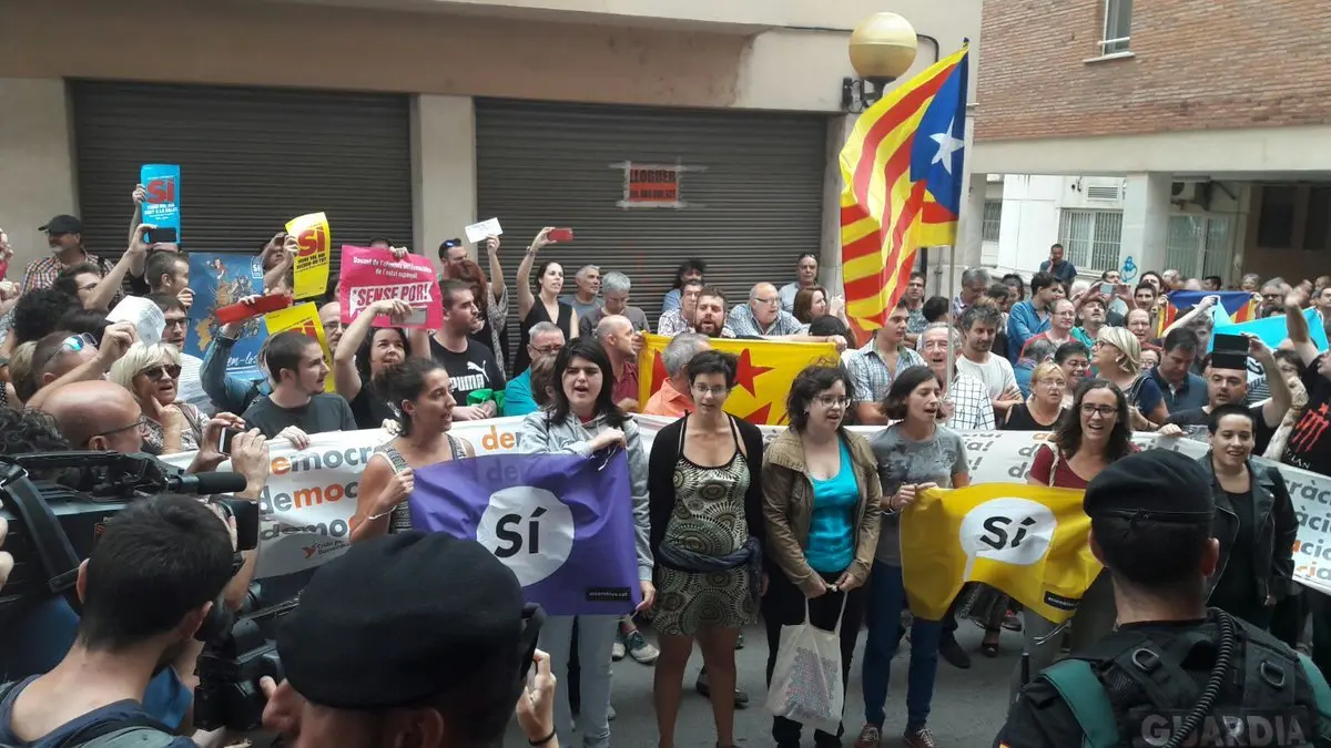 Protesta de la CUP en la calle. / Twitter