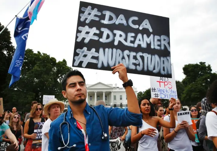 Protesta en apoyo a los dreamers. / Twitter